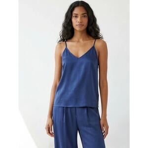Fifteen Twenty Carys Satin Cami Top in Deep Blue S